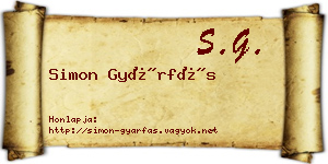 Simon Gyárfás névjegykártya